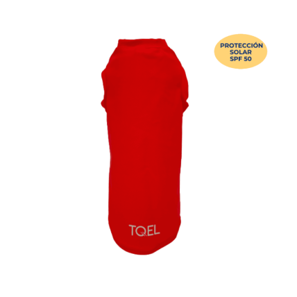 Camiseta roja protección solar perros