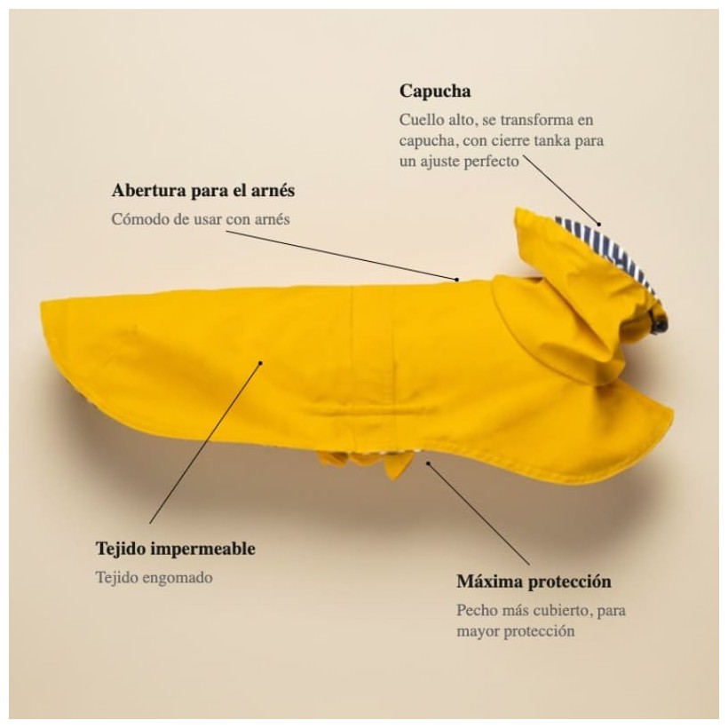 Chubasquero Tintin Yellow para Perro
