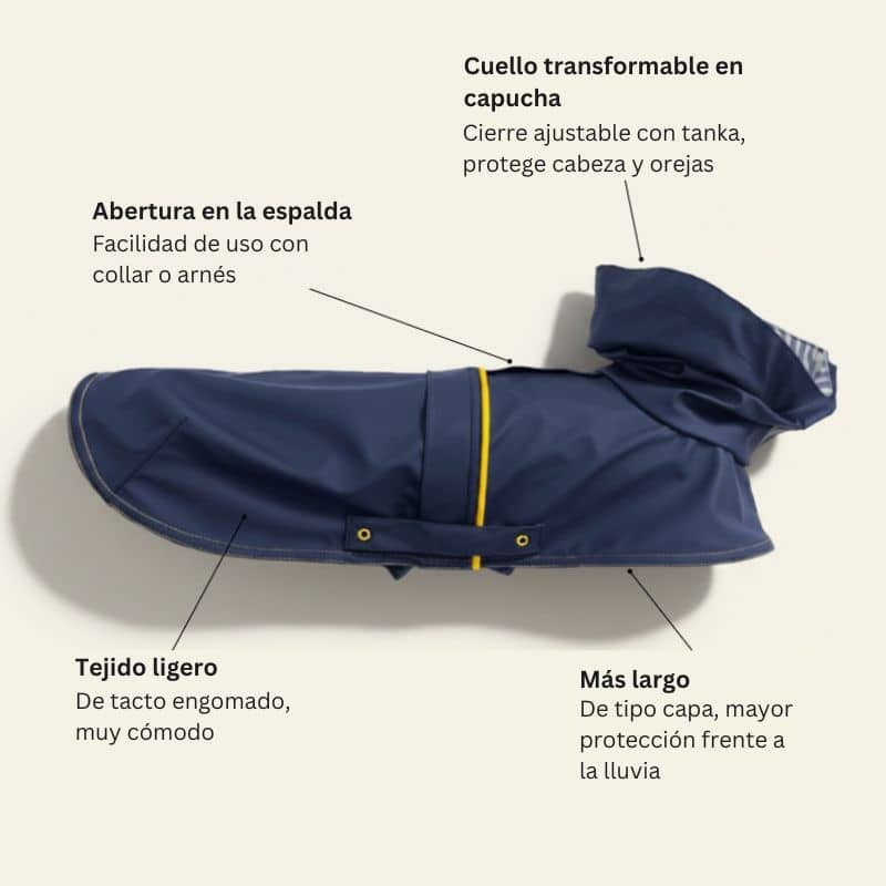 Chubasquero marinero para perros Tintin Blue