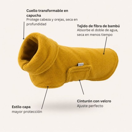 Albornoz mostaza para perros