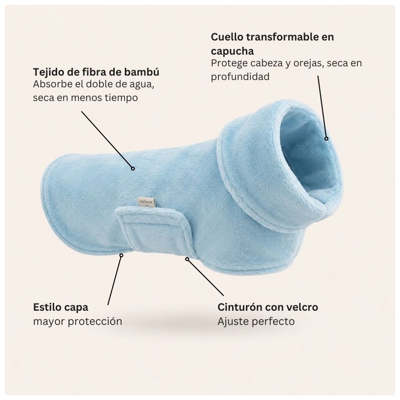 Albornoz para perros suave