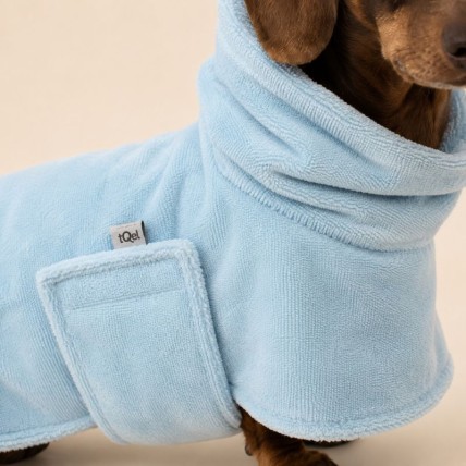 Toalla azul para perros