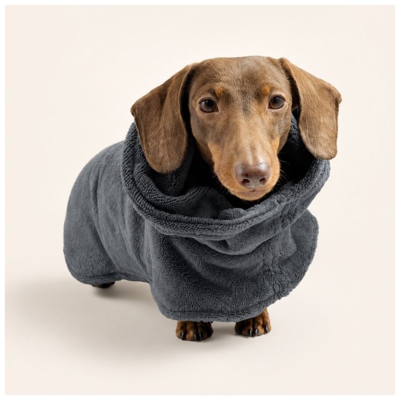 Toalla suave gris para perros