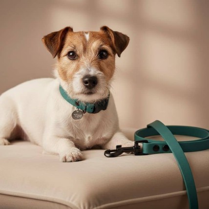 correa verde para perros