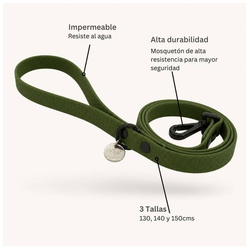 correa para perros pequeños verde