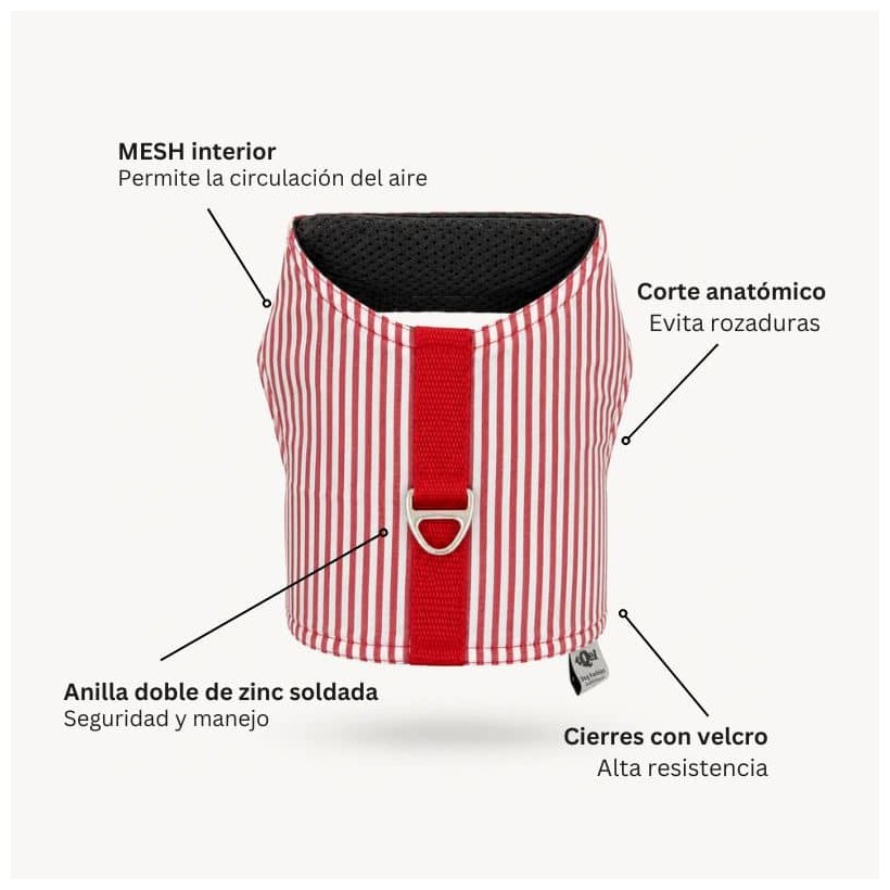 Arnés de verano Stripes Red