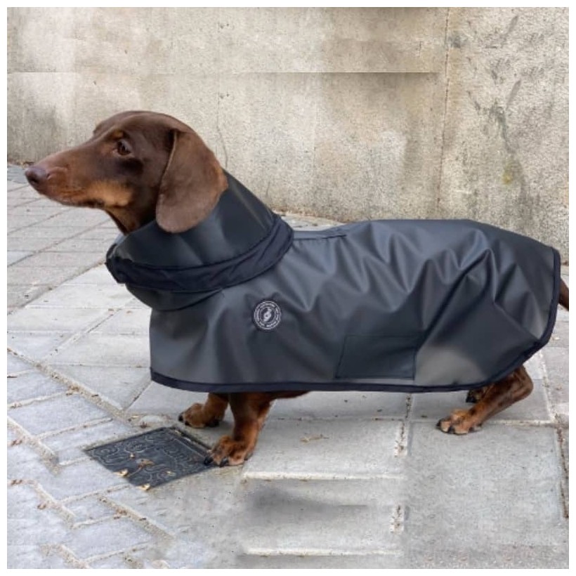 Chubasquero Tintin Zero Black para Perro Vista Lateral Chubasquero Tintin Zero Black para Perro Vista Lateral